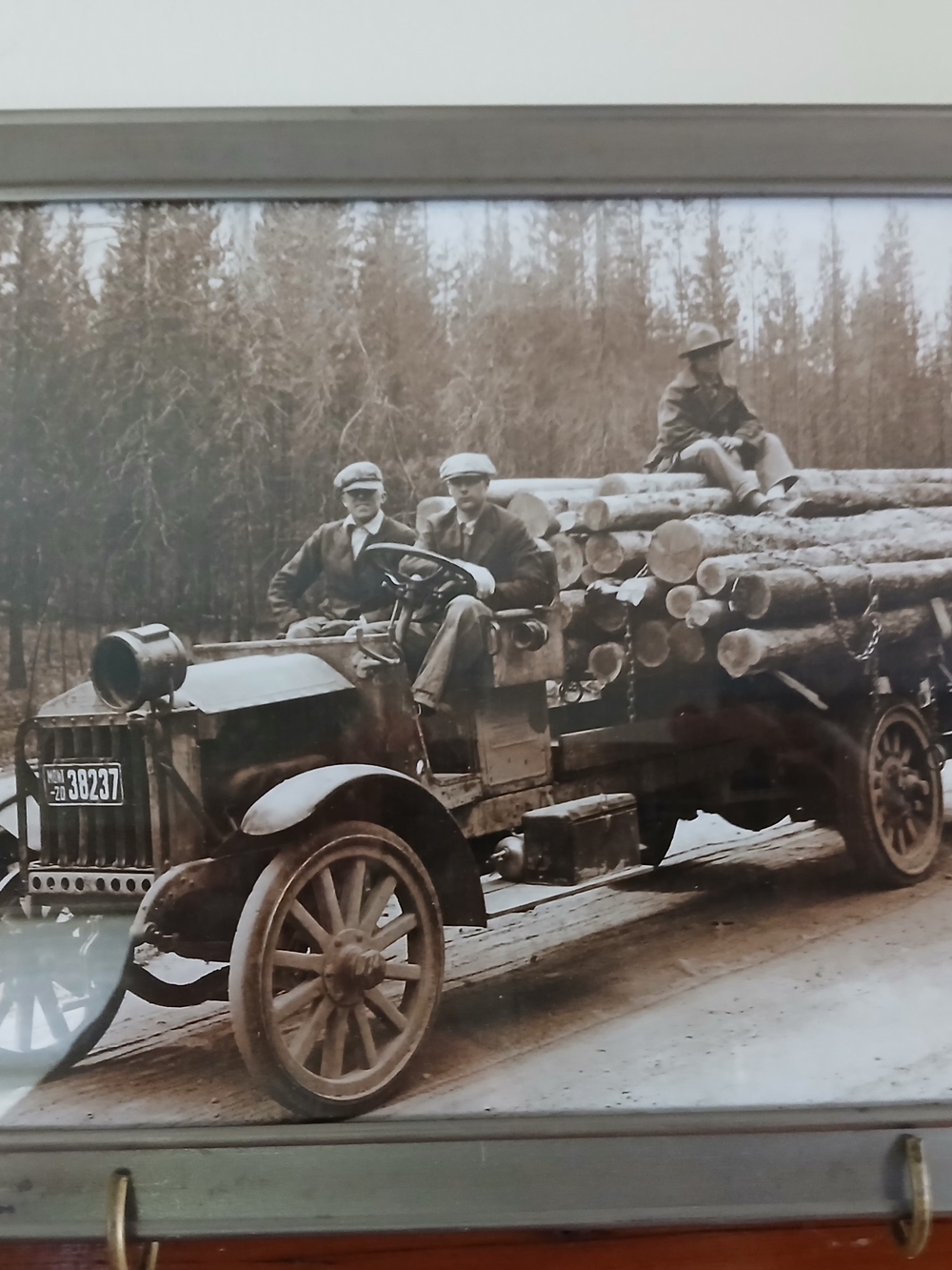 Source Unknown Vintage Sepia Logging Truck Wall Art